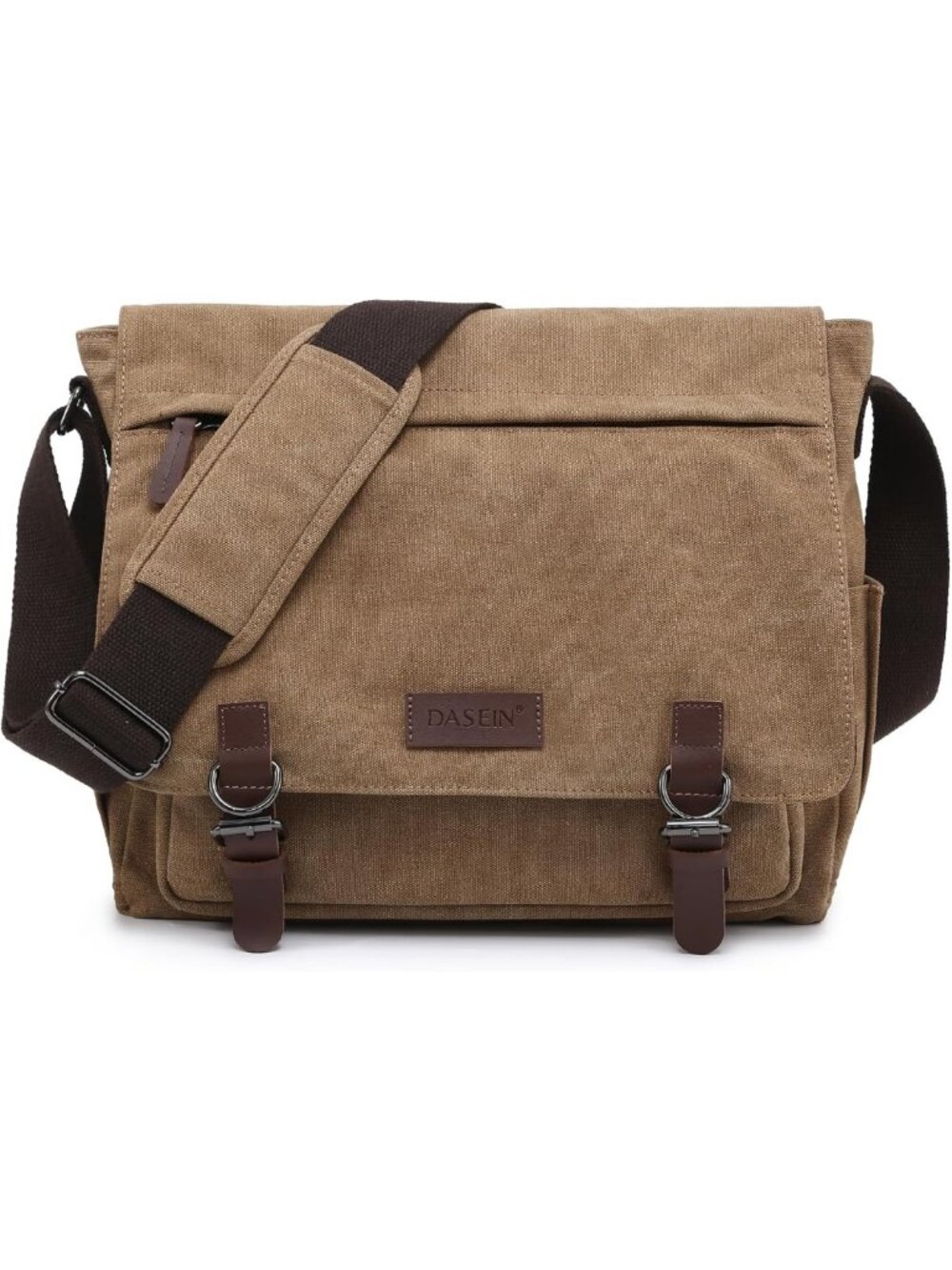 Large Vintage Canvas Messenger Bag - Travel Crossbody Purse for 15" Laptop